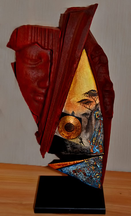 Chris'-Broc---Aile-Barocco-Barocco-J-Massard--R-Tarone Red glaze sculpture Barocco-J.-Massard-&-R-Tarone