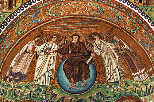 Saint-Vitale-mosaic-raverna Christ-in-Glory,-St-Vitale,-Ravenna-mosaic