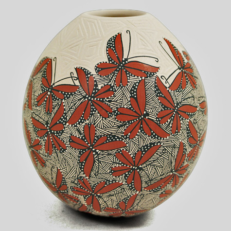 cindy-perez-butterfly-olla-475x475 Cindy Perez butterfly olla in orange,black and white