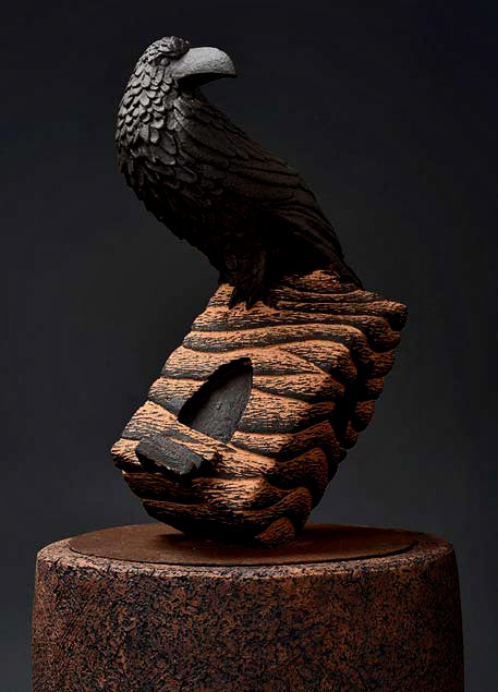 Clayton_Thiel_ShamanicFigures_Raven-House Clayton_Thiel_ShamanicFigures_Raven-House - Black Raven ond small house