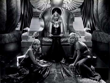 Cleopatra-with-Colbert Claudette-Colbert on a throne as Celopatra