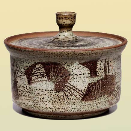 Clyde-Burt-mid-century-ceramics Clyde-Burt lidded casserole pot