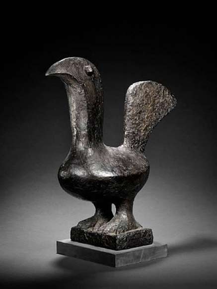 'Cockerel'-by-British-artist-Breon-O'Casey-(1928-2011).-Bronze-with-a-black-patina,-62-cm-high