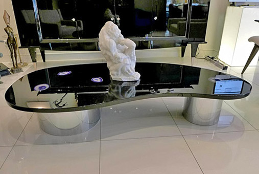 Coffee-Table-by-Frederic-DAD Coffee-Table-by-Frederic-DAD-in-Black-Lacquer-and--Agathe-Stone