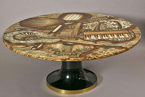 Fornasetti-coffee-table Coffee-Table-with-Music-Instruments-Design,-1950s,-by-P.-Fornasetti,-Italy