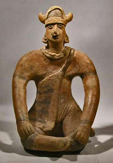 colima_seated_shaman=200BC---200AD Ceramic Colima_seated_shaman=200BC---200AD