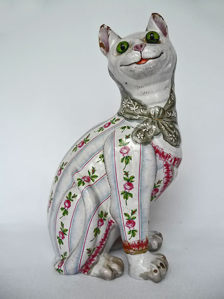 Faience-Model-of-a-Seated-Cat Continental-Faience-Model-of-a-Seated-Cat