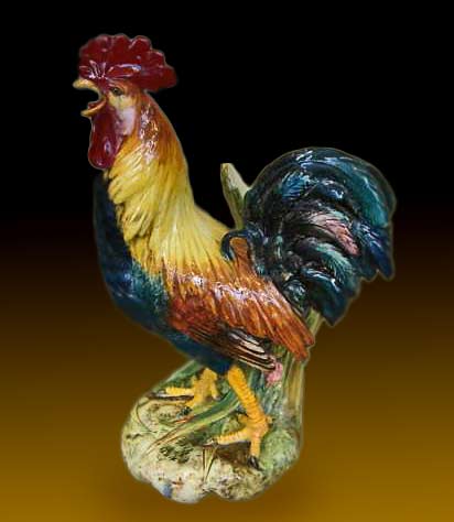 COQ-CERAMIQUE-SIGNE-MASSIER-DELPHIN Delphin Massier ceramic Rooster