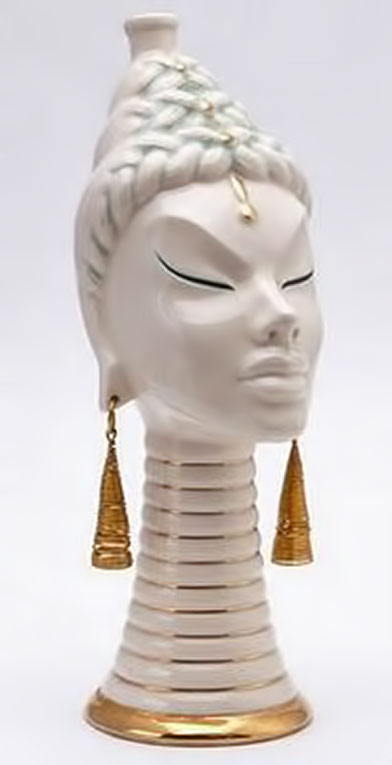 Creative-vintage-perfume-bottles White and gold ceramic Siamese perfume bottle