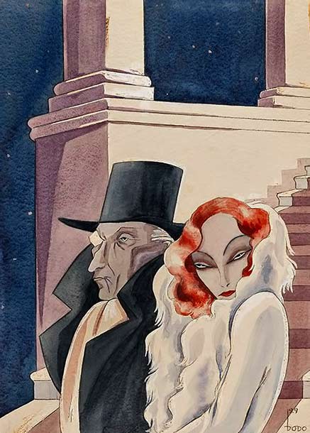 dorte-clara-wolff-german-artist dorte-clara-wolff-dodo watercolor 'Descent'