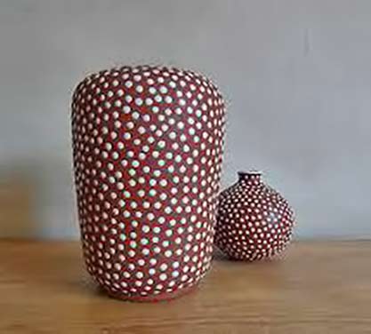 Danish-Vase-Zeuthen-Keramik-dots-Denmark-Pottery-fifties-midcentury Danish Vase Zeuthen Keramik