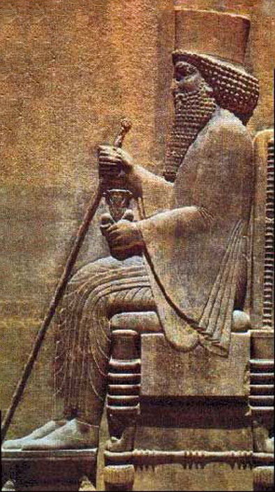 darius-wall-relief Darius-the-Great,-King-of-Persia-(522-486-B.C) wall relief of Darius on his throne