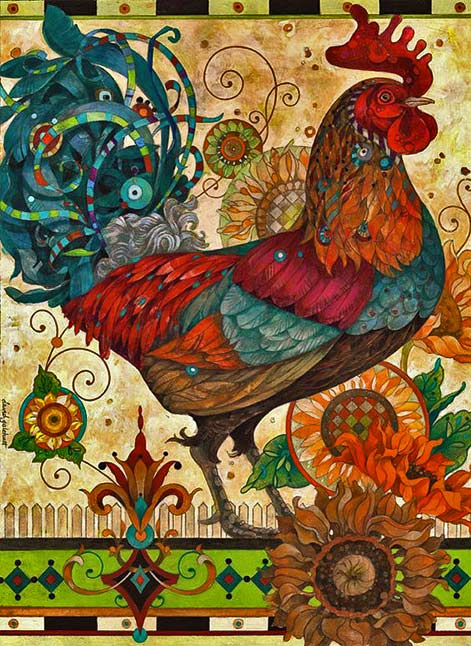 david-galchutt His-morning-strut david-galchutt His-morning-strut Rooster painting