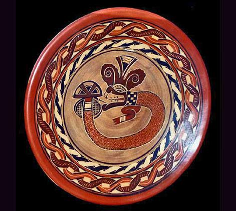 Decorative-plate-by-Chorotega-Tribe Traditional decorative plate by Chorotega Tribe - Costa Rica