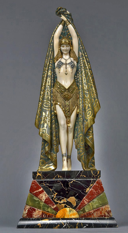 Demetre-Chiparus-egyptian-sculpture Demetre-Chiparus -Antinea,-a-cold-painted-bronze-and-ivory-figure-of-an-Egyptian-dancer-(circa-1928),