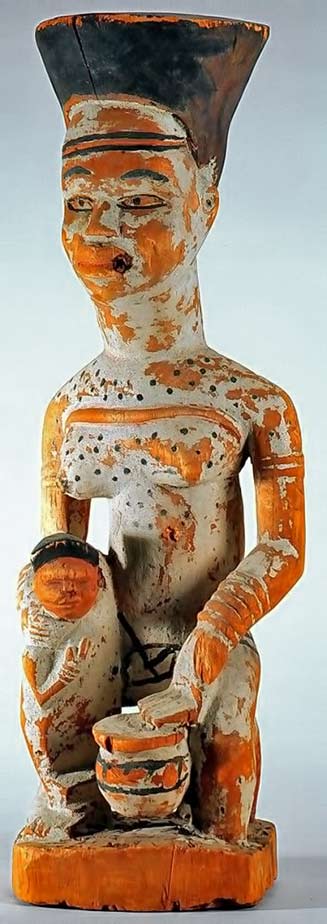 Democratic-Republic-of-the-Congo;-Yombe-peoples Mother and child sculpture - Yombe peoples, Congo