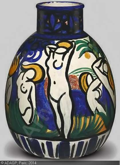 andre-derain-ceramic-vase derain-andre baigneuses-dans-un-paysage christies new-york