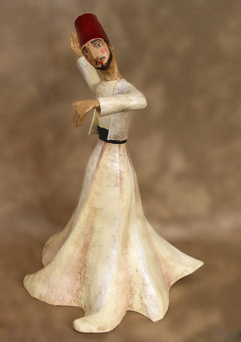 Dervish-whirling---Mauricio-Perez Papier Mache Whirling Dervish----Mauricio Perez