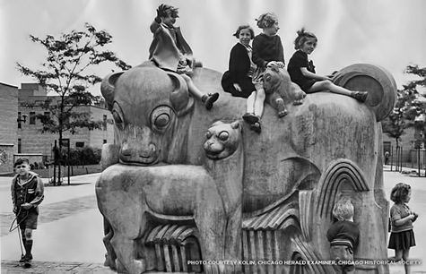 Edgar-Miller-park-sculpture Designed-by-Edgar-Miller-and-erected-in-the-1930s-as-part-of-a-Works-Progress-Administration