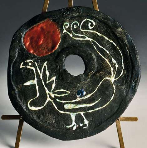 Disque-coq-blanc-(Disk-with-White-Rooster) Miro Joan Miro coq disk
