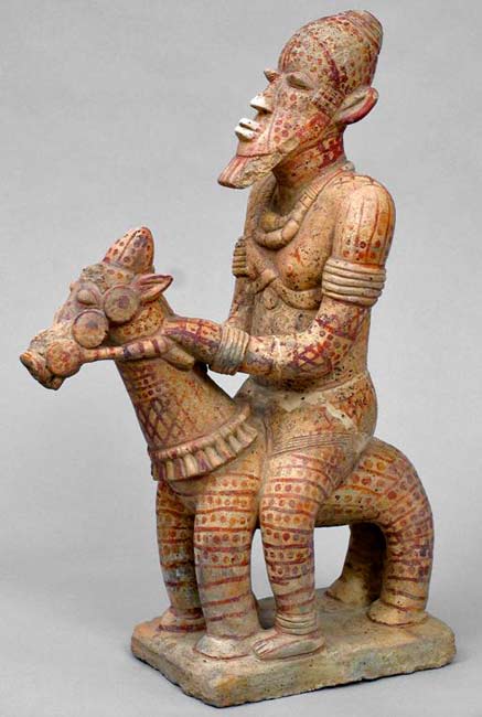 African-sculpture-figurine Djenne-equestrian-figure,-Mali,-c