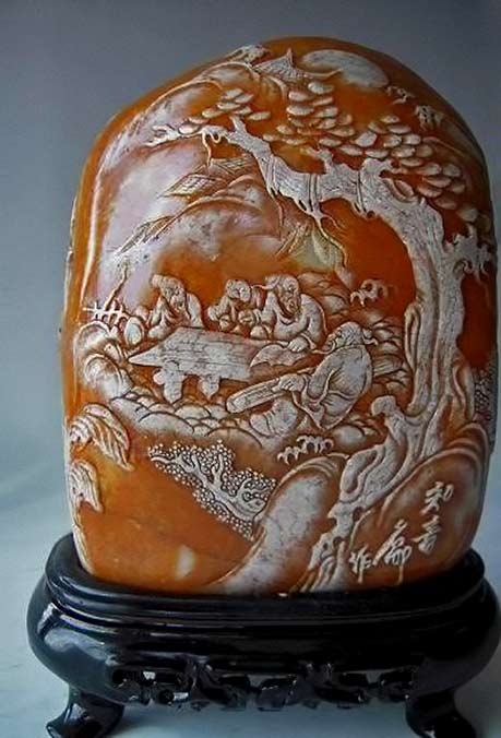 Dongcheng-District-carved-stone Dongcheng District, China carved stone scholars under tree