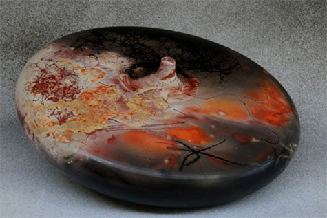 Donve-Branch-african-pottery Squat ceramic bottle pit fired - Donve Branch