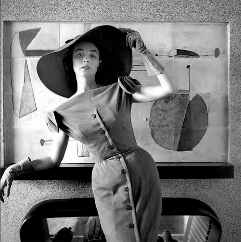 dorian-leigh-modelling-jaques-fath-471x474 Dorian Leigh- in a dress by Jacques Fath--photographed by Georges Dambier-for--Nouveau-Femina----March--1954-o