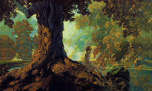 Dreaming-or-October-1928-by-Maxfield-Parrish-1800x1077 Dreaming-or-October-1928-by-Maxfield-Parrish-1a girl sitting by a lake
