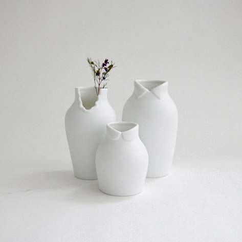 Dress-up-vases-by-Nendo White Dress-up-vases-by-Nendo