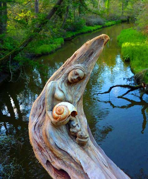 -Driftwood-Sculpture-by-Debra-Bernier Driftwood-female river Sculpture by Debra Bernier