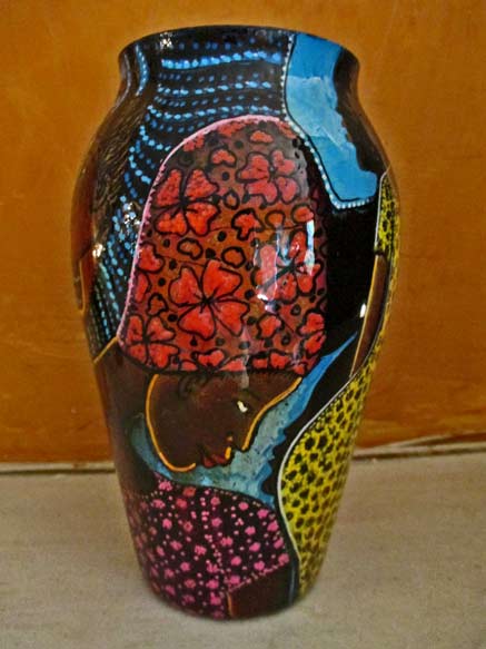 Dudley-Vaccianna-polychrome-vessel Dudley-Vaccianna handpainted vase