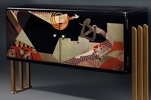 jean-dunand-french-deco-cabinet-495x329 DUNAND-RADIO-CABINET-IN-1930 with abstract decoration