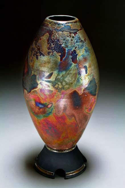 Steven-Forbes-raku-vessels Steven Forbes ovoid raku vessel
