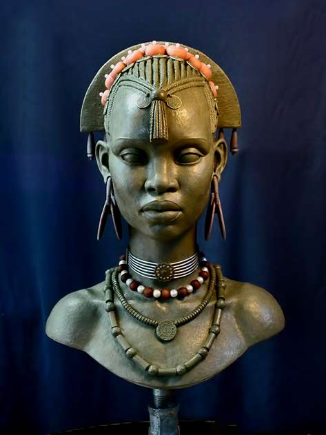 Mark-Newman-sculpture-bust E.V. Female bust 1 by Mark Newman female African bust