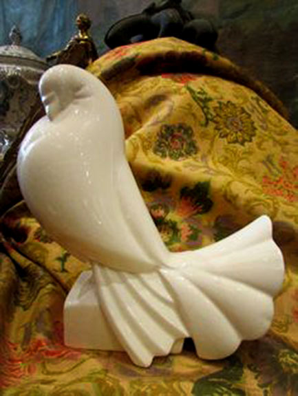 White Dove--quail-religious-art Ceramic white dove