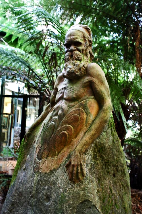 Ricketts-Sanctuary-sculpture Rock sculpture of Aboriginal elder