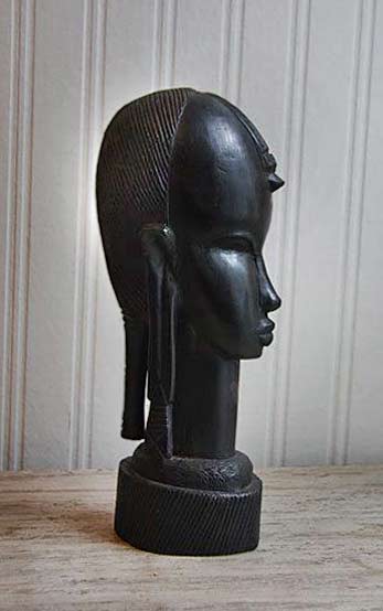 Carved-ebony-bust-kenya Ebony-Wood,-African-Bust,-African-Carved-Wood,-Tribal-Decor,-BESMO,-Kenya,