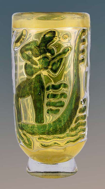Edvin-Öhrström-(1906-1994),-Orrefors,-Ariel-Glass-Vase--
