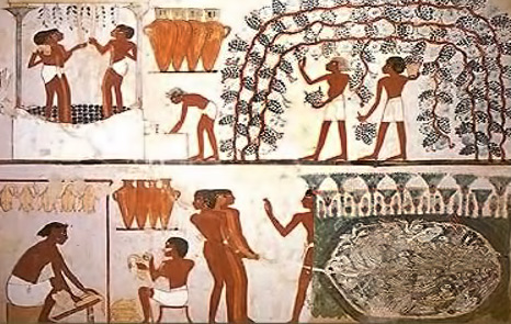 wine-fresco-egypt-466x295 Egyptian fresco depicting wine production