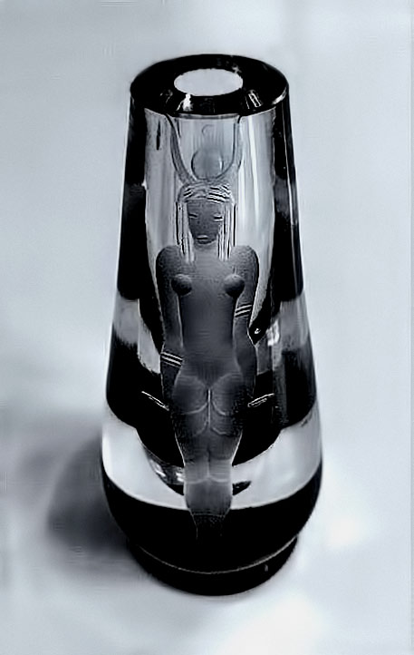 Egyptian-Goddess-glass-sculpture glass vase Egyptian Goddess sculpture