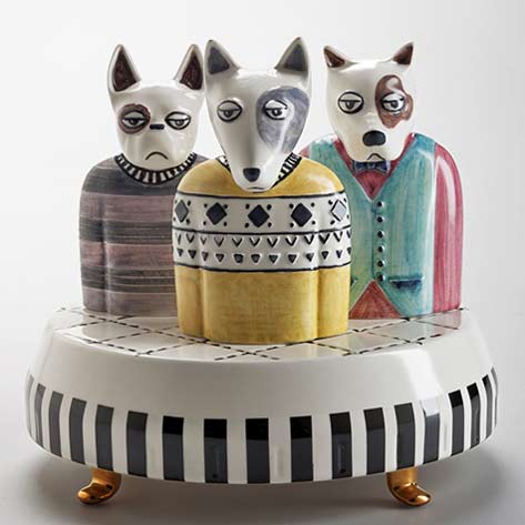 elena-salmistraro-dog-figurines elena-salmistraro-dog-figurines-reference-the-merry-go-round-replacing-horses-with-molossian-mastiffs