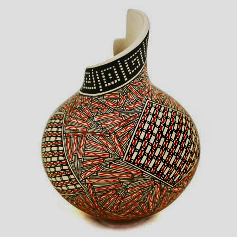 elvira-bugarini-ceramic-vessel-475x475 Elvira-Bugarini-Mata-Ortiz intricate patterned pot