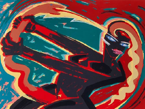 ElviraBachNUDE-WITH-SNAKE Elvira Bach NUDE WITH SNAKE