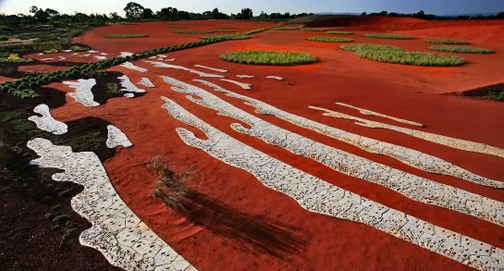 Australia-Garden-Ephemeral-lake Ephemeral-Lake at Cranbourne Botanical Gardens - metaphorical sculpture
