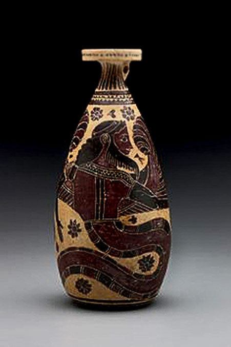 Erlenmeyer-Painter,-Greek,-Corinthian,-610---600-BC-Alabastron-with-Typhon-ca.-610-600-B.C Erlenmeyer Painter Greek, Corinthian,-610---600-BC