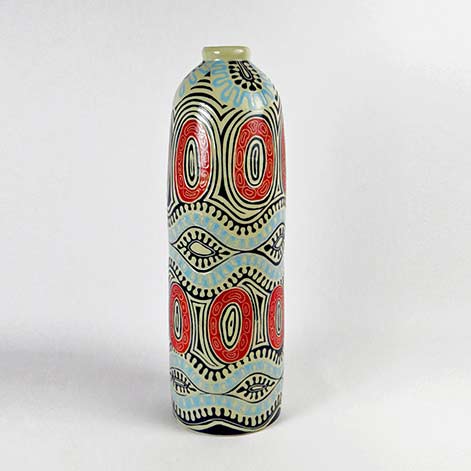 Ernabella-Ceramics,-Yaritji-Jack---Ngayuku-Walka-III,-2016,-stoneware-with-sgraffito,-H-49 Yaritji Jack - Ngayuku Walka III, 2016, stoneware with sgraffito, H 49