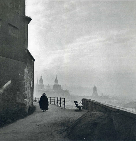 Ernest Haas-photography Ernest Haas 1945 A solitary man walking the street