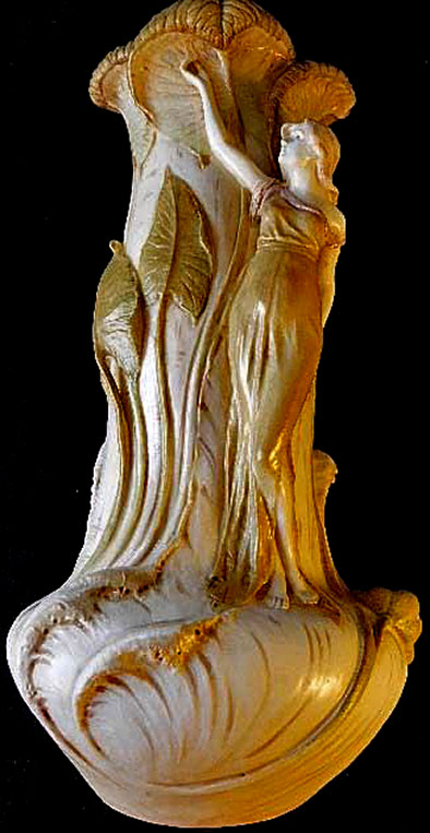 Ernst-Wahliss-Art-Nouveau-Vase-(1836-1900) Ernst Wahliss Art Nouveau female figure relief Vase-(1836-1900)