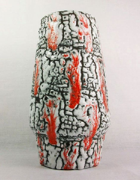 ES-Keramik-Vase-Fat-Lava ES Keramik Vase West German Pottery Mid Century Modernist Fat Lava 20cm